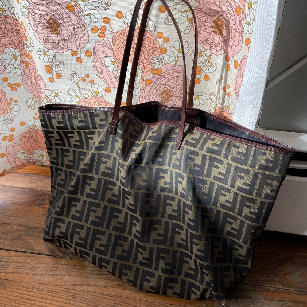 Fendi Brown Monogram FF Zucca Roll Tote